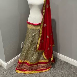 Sequin lehenga unstitched
